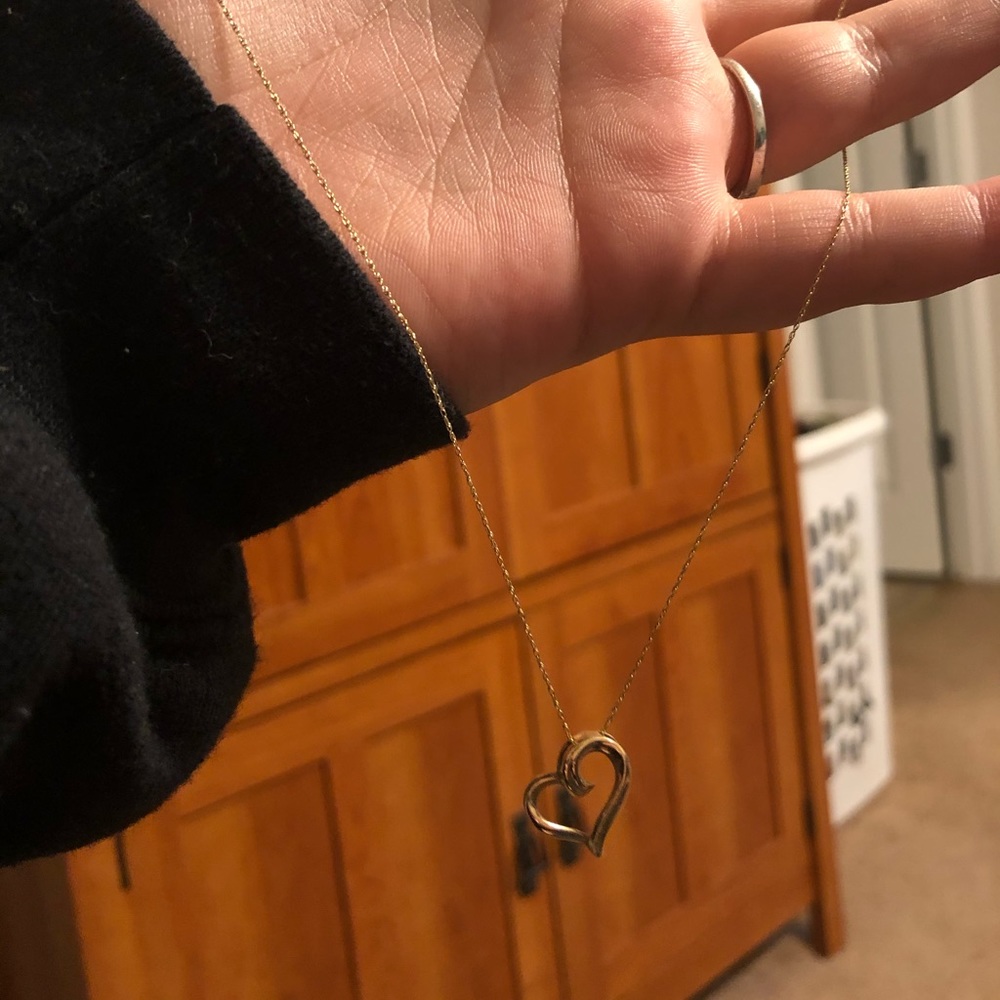 Beautiful gold and diamond heart shaped necklace